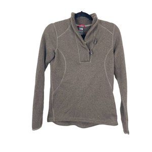 The North Face Woman's Sz‎ S Brown Pullover Fleece Sweatshirt Toggle Closure